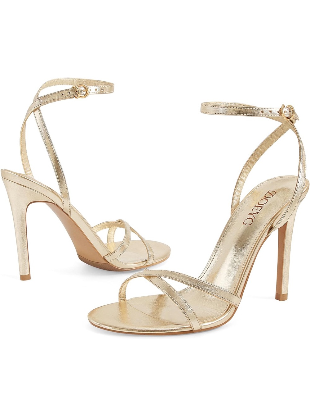 Gold Strappy Stiletto Sandals